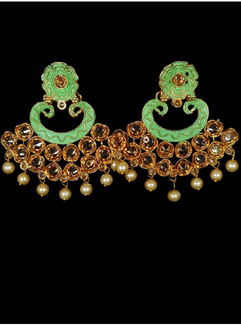 Reverse Ad Earrings With Meenakari Work